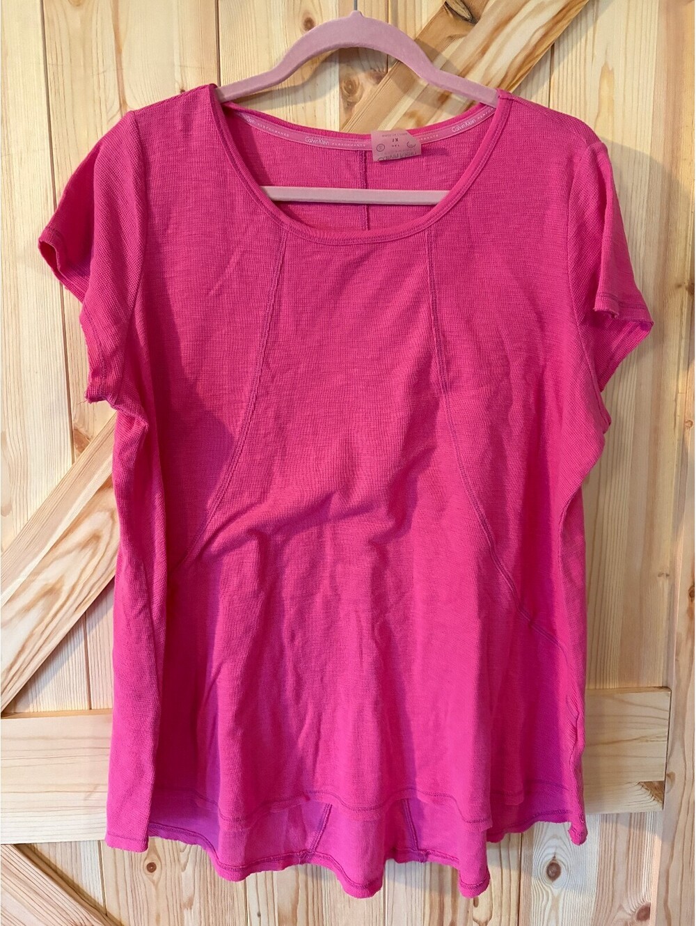 Calvin Klein Performance Pink Short Sleeve Active Top 1X